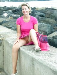 Upskirt No Undies #rec Fledgling showcasing labia Public Bareness