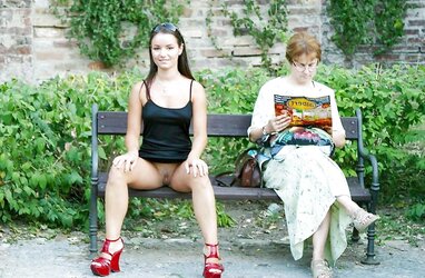 Upskirt No Undies #rec Fledgling showcasing labia Public Bareness