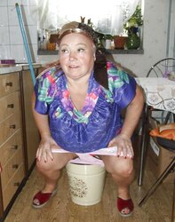 Mature cleaning damsel