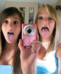 Chicks on camaras and cellphone