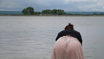 Stunning bum outdoors