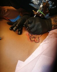 Dame getting inked and pummeled