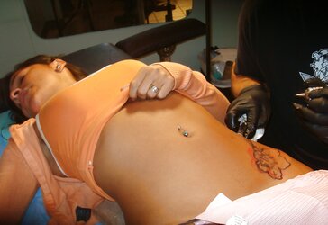 Dame getting inked and pummeled