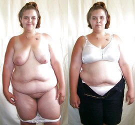 Plumper clad disrobed three.