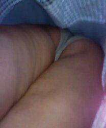White cut-offs under the microskirt of mother-in-law