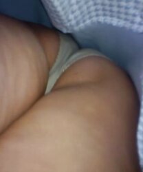 White cut-offs under the microskirt of mother-in-law