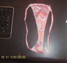 Spunking on my nieces pretty pinkish shining used undies
