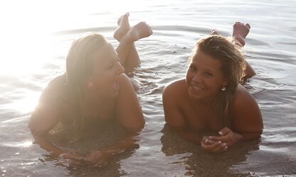 three stunning teenagers on vacation