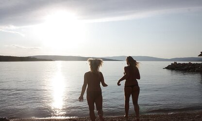 three stunning teenagers on vacation