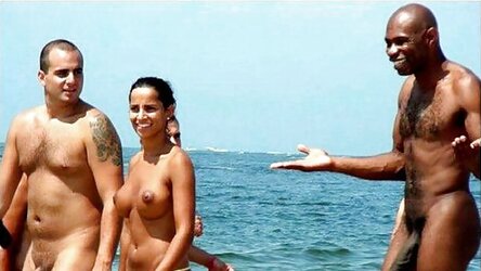106 Multiracial duo naked on the beach