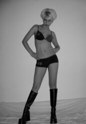 Fantastic ash-blonde Teenager with brief Hair
