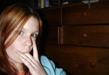 The cutie of a redhead college damsel