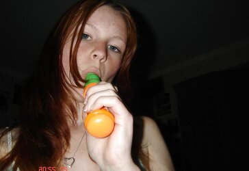 The cutie of a redhead college damsel