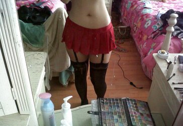 My tiny crimson miniskirt