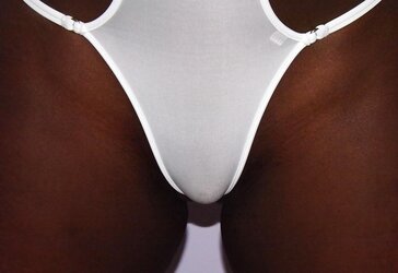 Ebony Lady In White Bikini