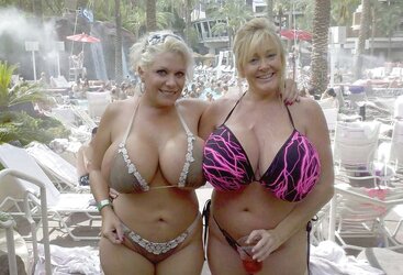 Larger gals sight fine in swimsuits too!