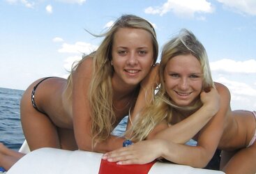 trio teenagers on the beach