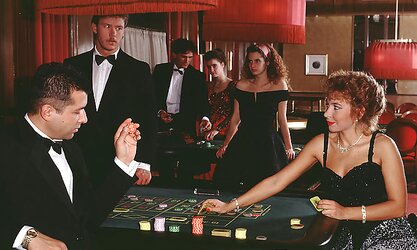 Platinum-Blonde picking up 2 studs at a casino for boinking