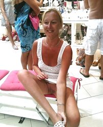 Wives Upskirt And Showcasing Cootchie
