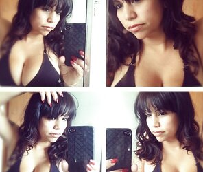 Dark hair, huge bra-stuffers