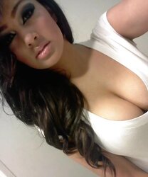 Dark hair, huge bra-stuffers