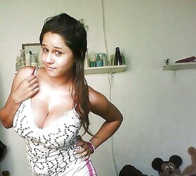 Dark hair, huge bra-stuffers