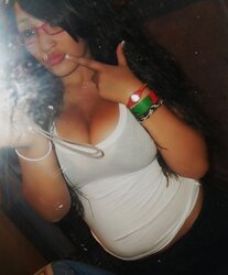 Dark hair, huge bra-stuffers