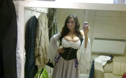 Dark hair, huge bra-stuffers