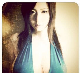 Dark hair, huge bra-stuffers