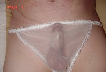 Sheer rosy undies in the back yard