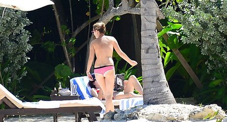 Kate Moss Sunbathes Stripped To The Waist on Vacation in Jamaica