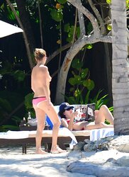 Kate Moss Sunbathes Stripped To The Waist on Vacation in Jamaica