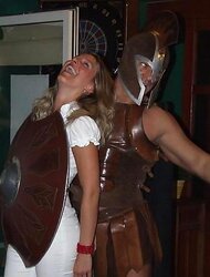 Nymphs and Gladiator Masculine Stripper (Real soiree-CFNM)