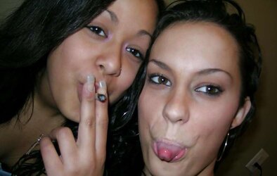 Dark Haired with her red-hot mate
