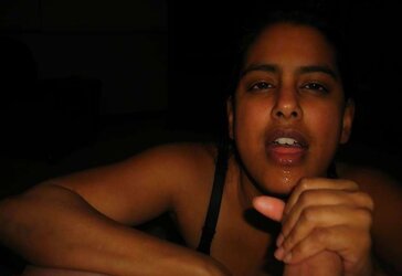 Fledgling indian mega-bitch gargling boyfriends white manmeat