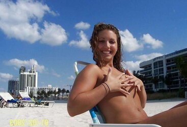 Timid damsels naked on the beach