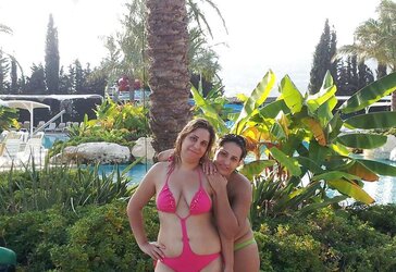 Buddies by the pool