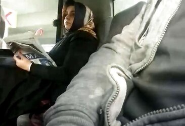 Displaying man sausage to arab hijab lady