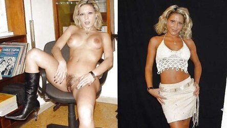 Clothed - Disrobed Unshaved Chicks