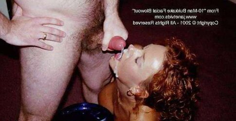 Janet Mason - ten-Guy Facial Cumshot Soiree