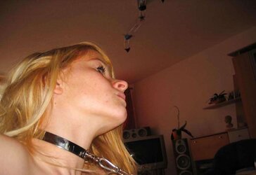 Katie in her dog collar