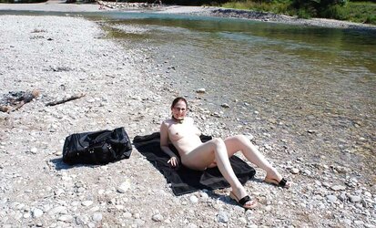 Mischievous mummy reveal her assets outside fake penis