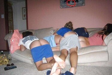 Teenagers displaying their bum