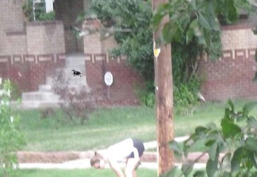 Neighbors displaying off, doing yardwork in skirts (original)