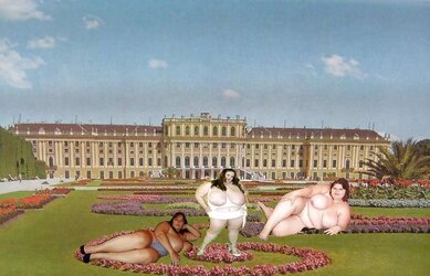 Bare BBWs outdoor (photoshopped)