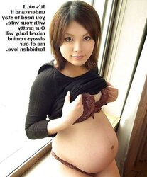 Pregnant Asian Captions