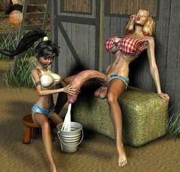3D monster and Futanari