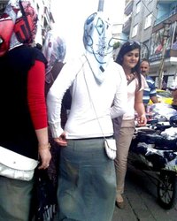 Hijab bum voyeur