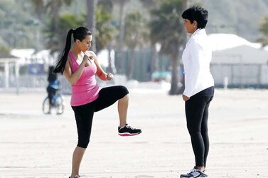 Kim Kardashian Skechers Commercial Set in Santa Monica