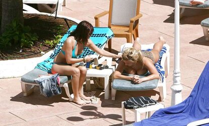 Gemma Atkinson and Roxanne Pallett Swimsuit Candids
